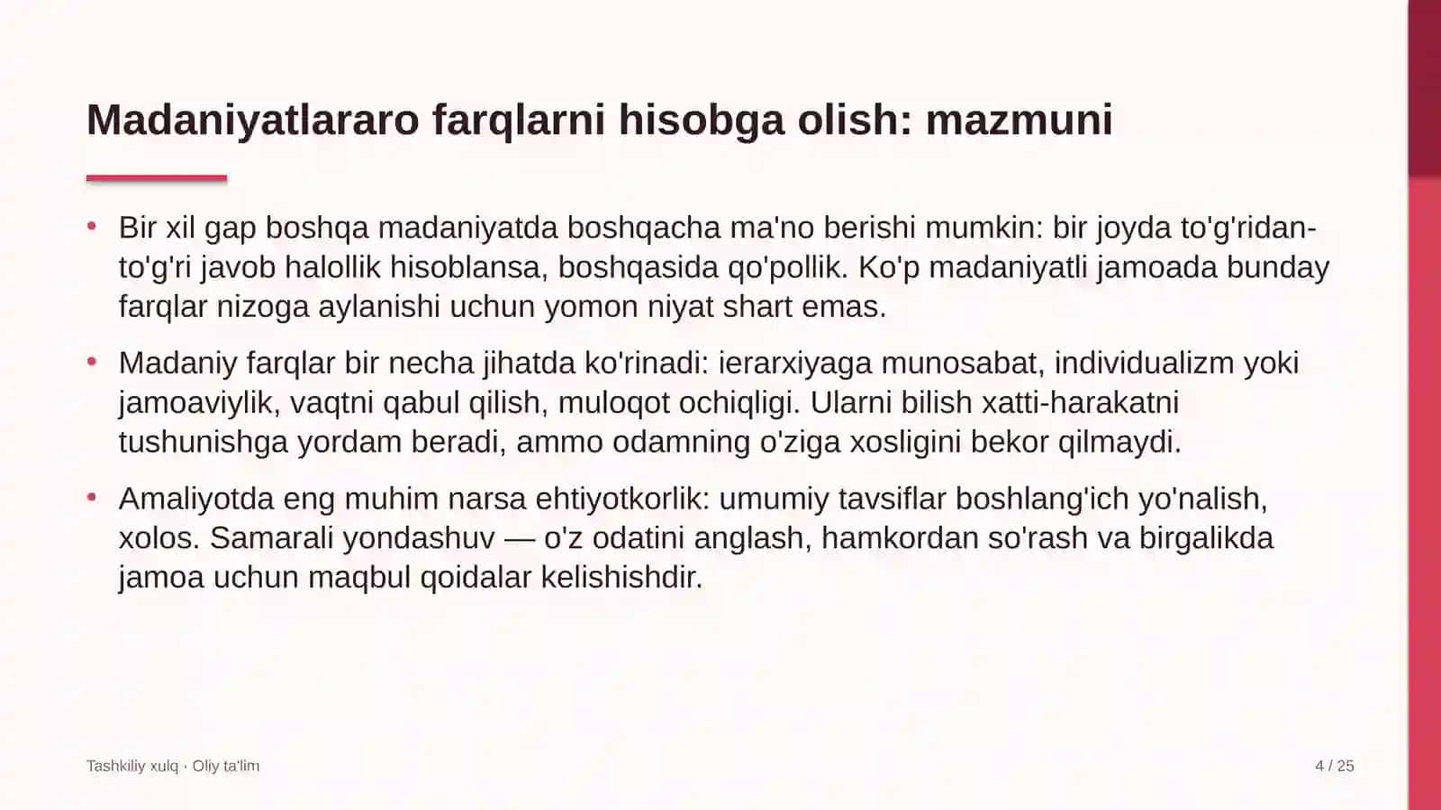 Davlat korxonalarida tashkiliy xulqda madaniyatlararo farqlarni hisobga olish 4