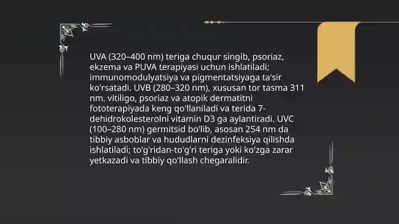 Ultrabinafsha nurlanish 4