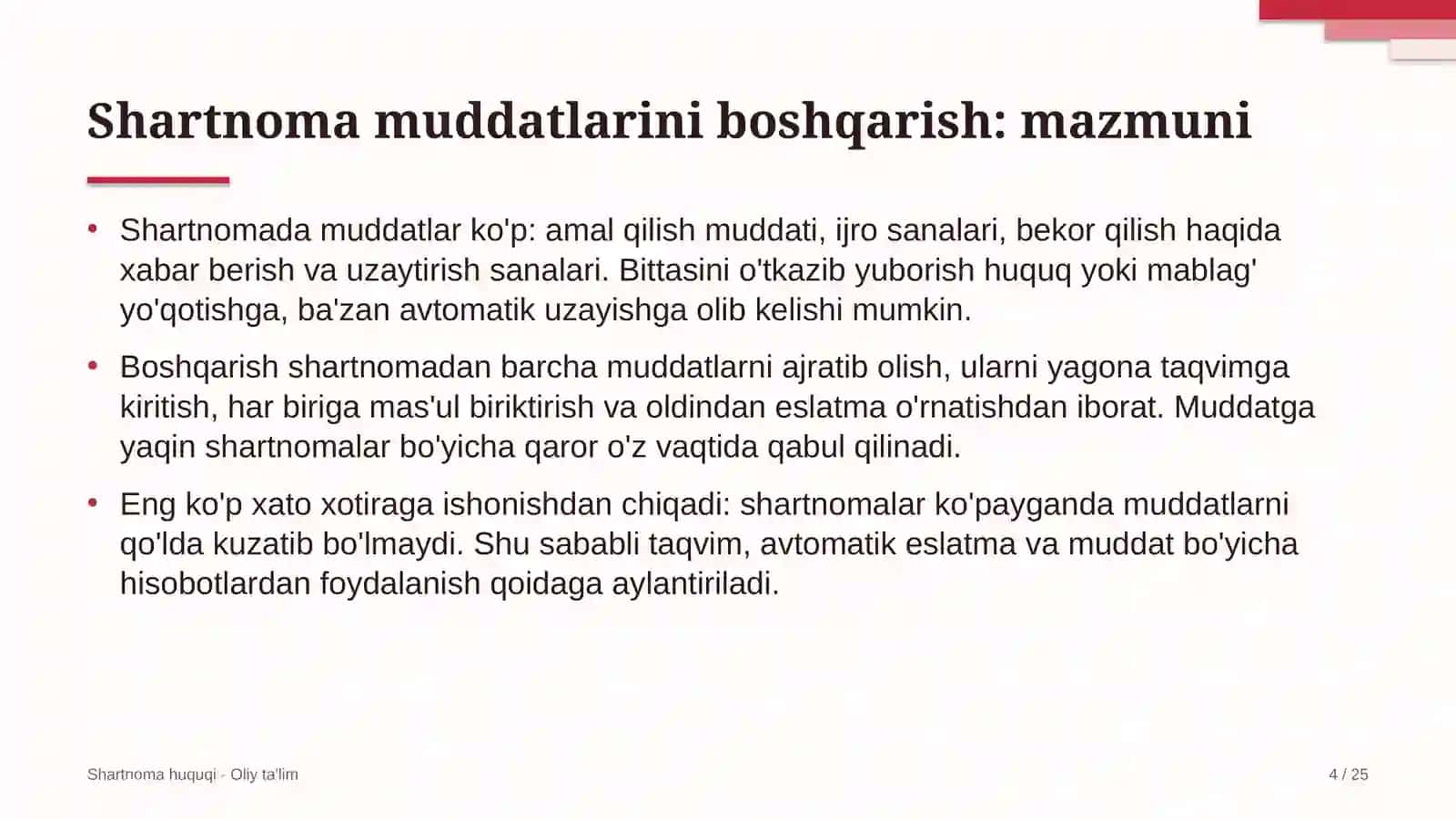 trenajyor zallarida shartnoma muddatlarini boshqarish 5641 4