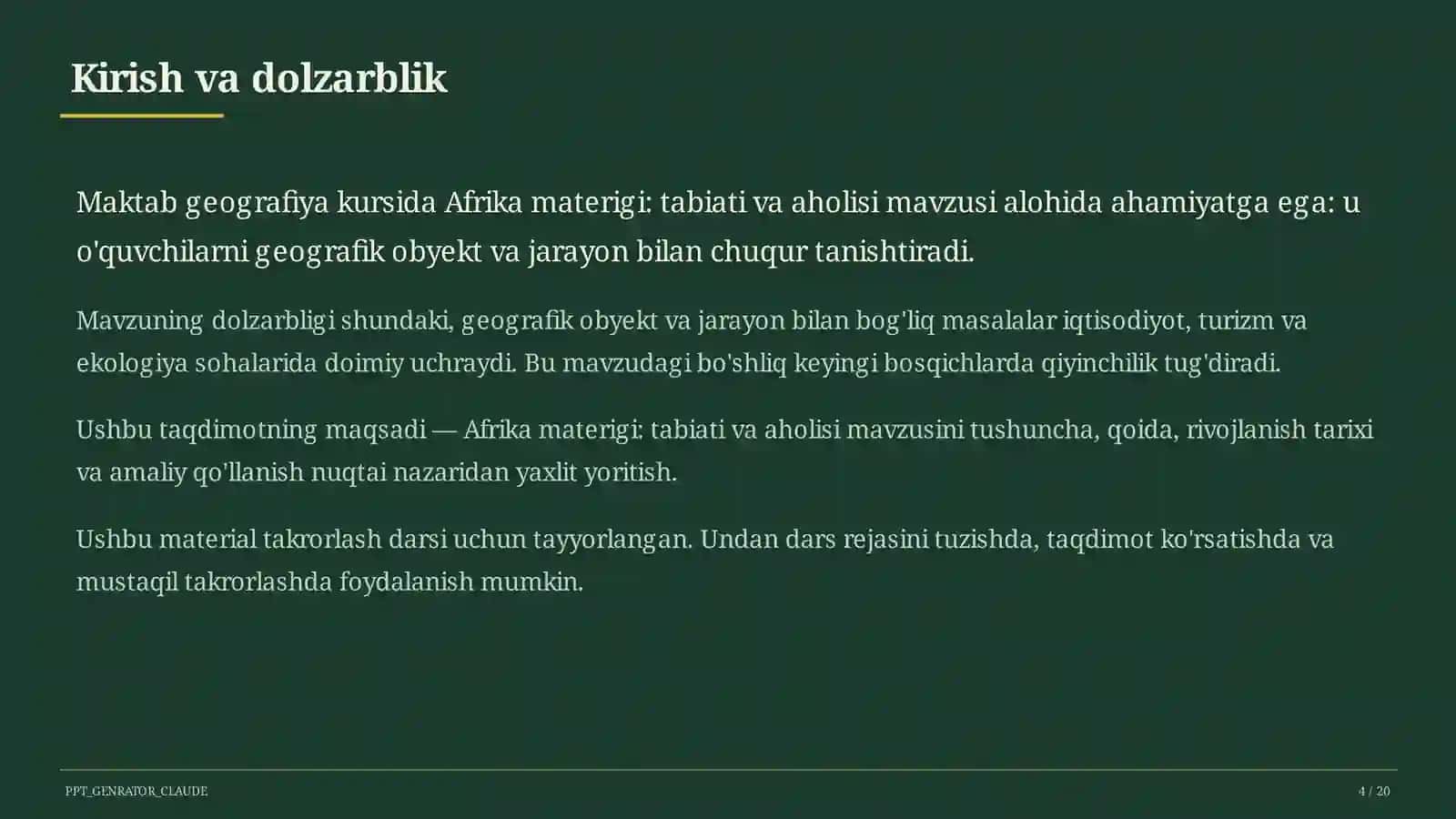 Afrika materigi: tabiati va aholisi (7-sinf) 4