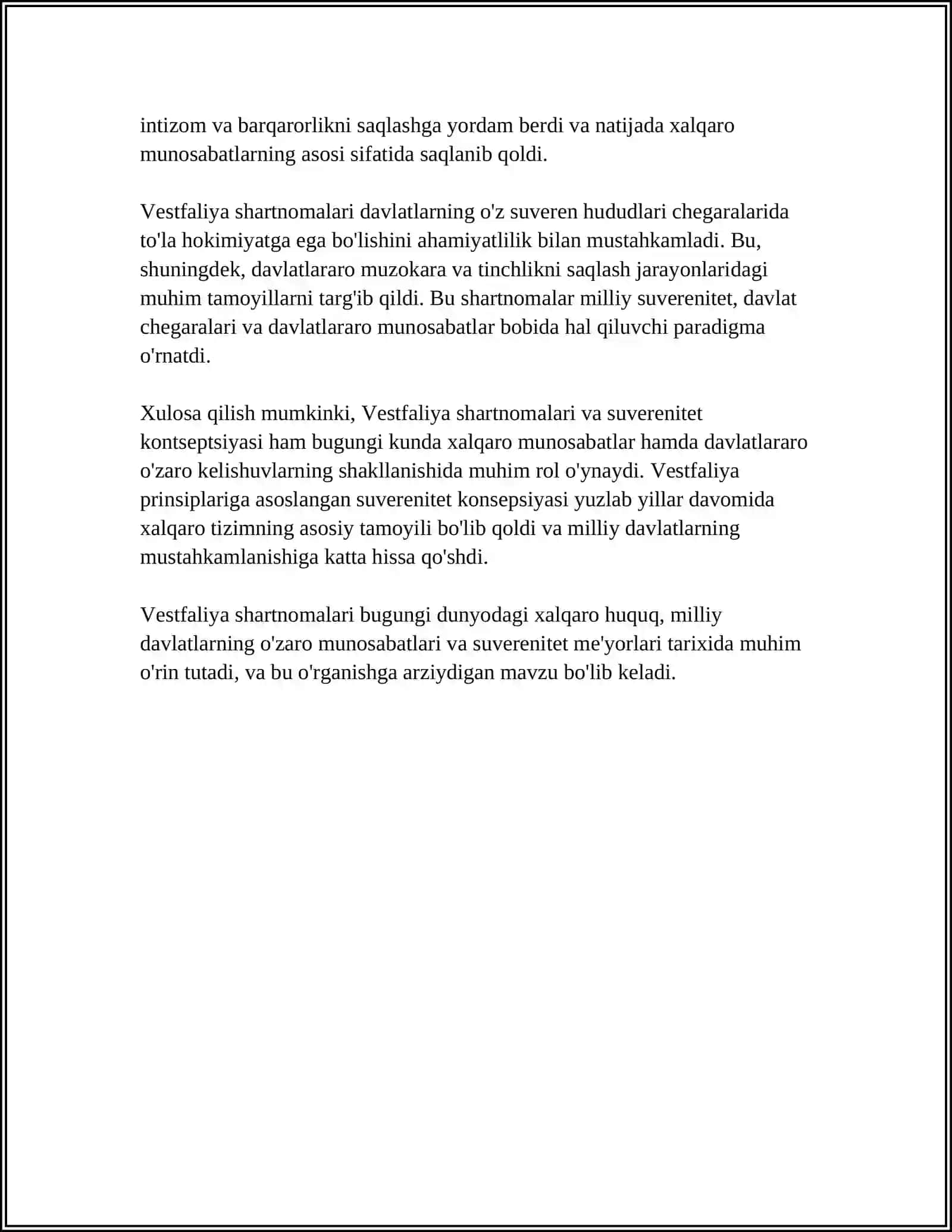 VESTFALIYA SHARTNOMASINING ZAMONAVIY SIYOSATEUNOSLIKDAGI AHAMIYATI 4