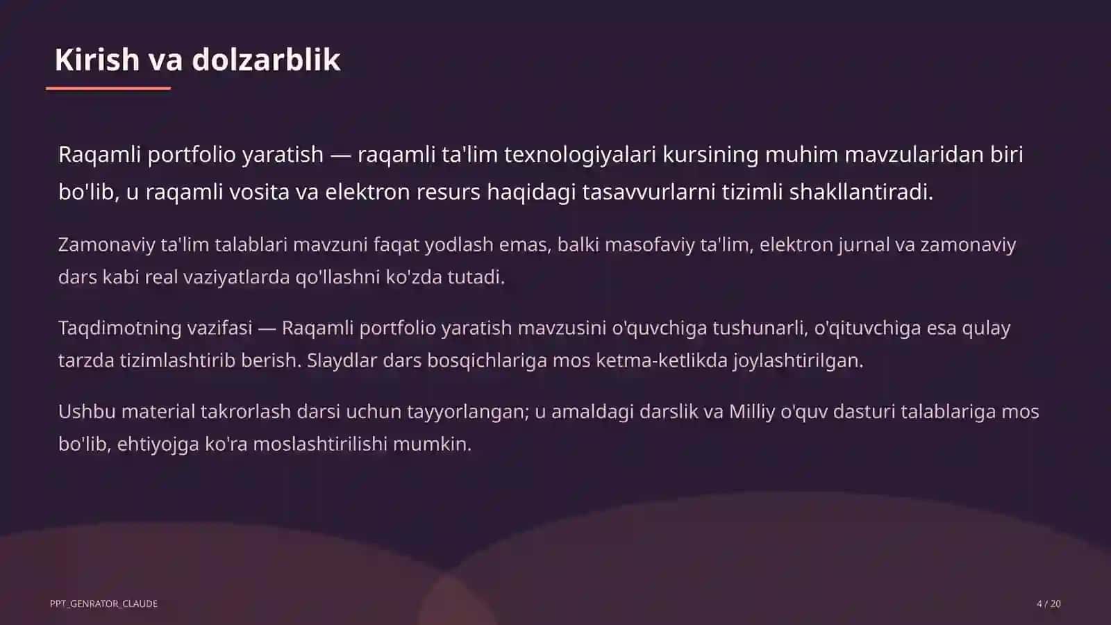 Raqamli portfolio yaratish 4