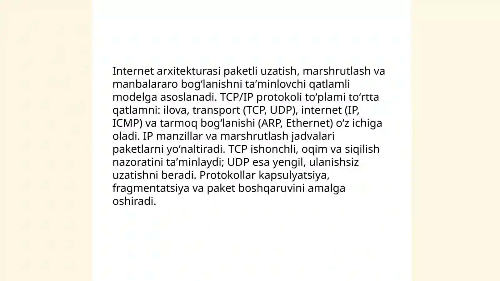Internet tarmogʻlari 4