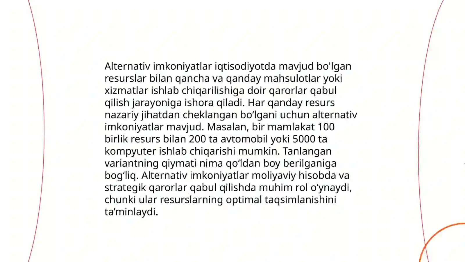 Ishlab chiqarish imkoniyatlari egri chizig'i 4