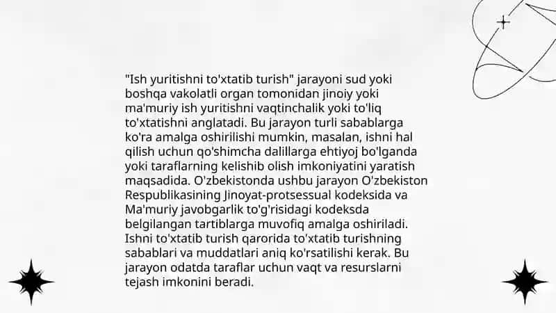 Ish yuritishni to'xtatib turish 4