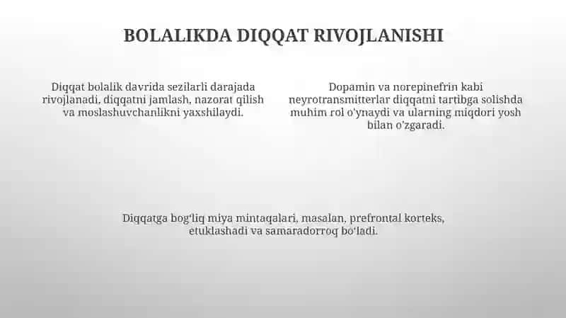 Diqqatning neyrofiziologik xususiyatlari va ontogenezda oʻzgarishi 4