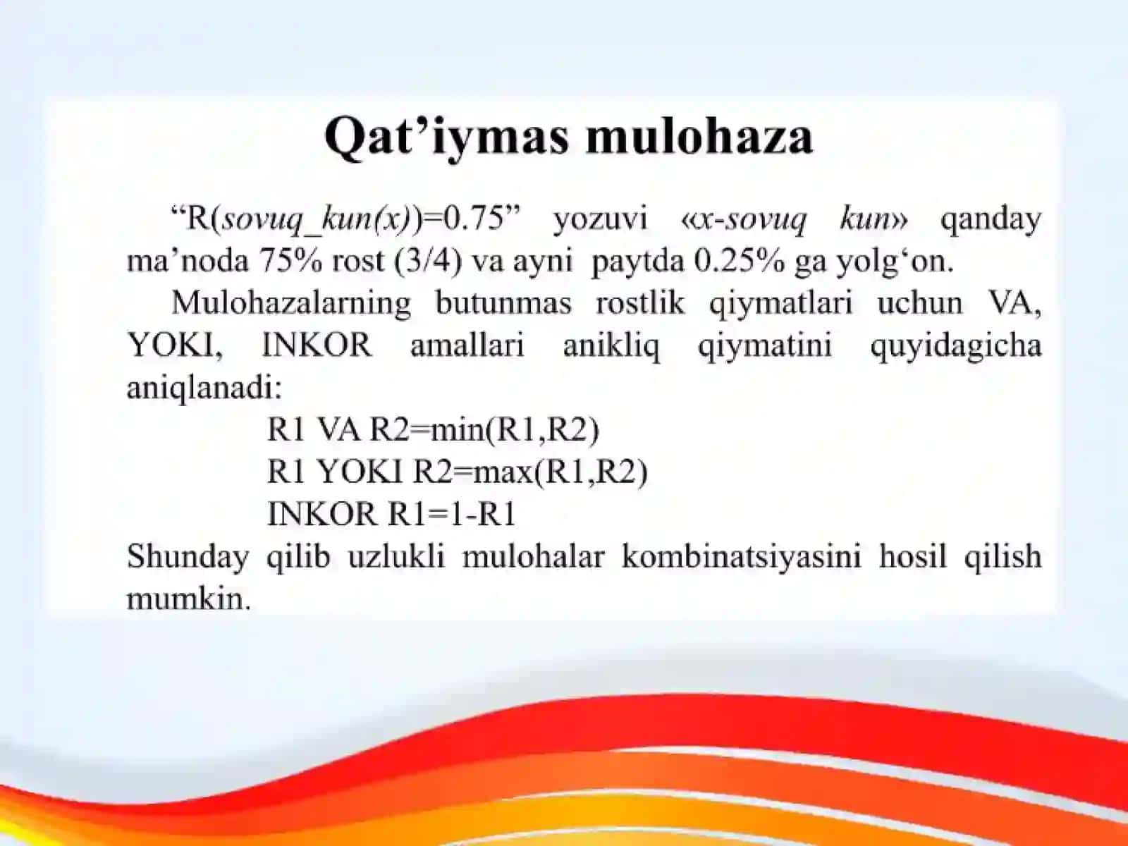 Qat`iymas va lingivistik o`zgaruvchilar 4