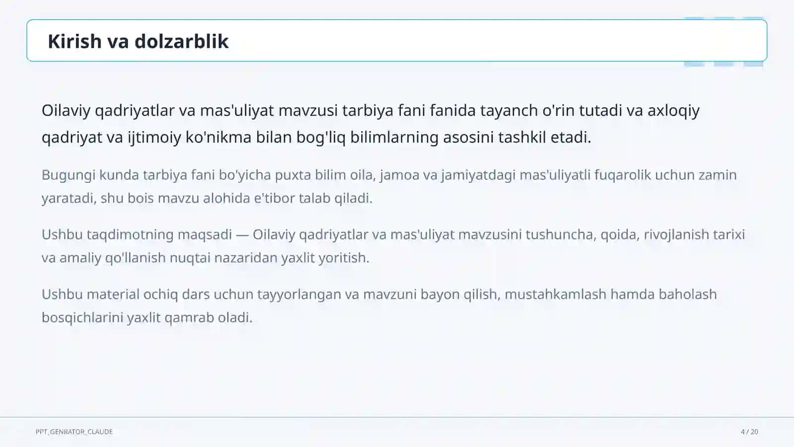 Oilaviy qadriyatlar va mas'uliyat (10-sinf) 4
