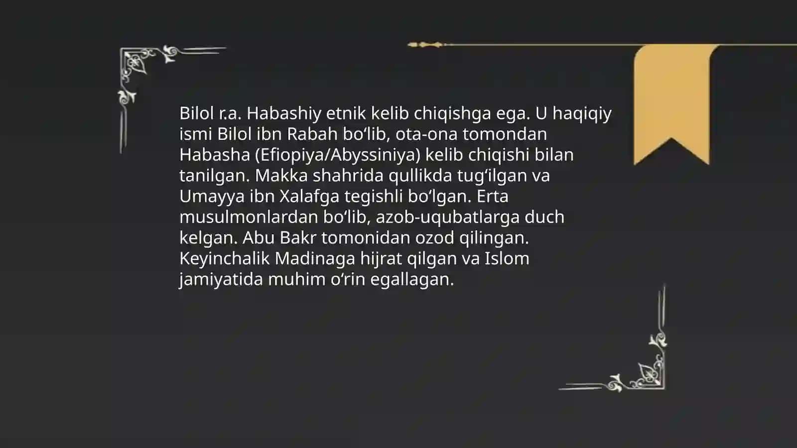 Bilol r.a.ning ism-sharifi va nasabi 4