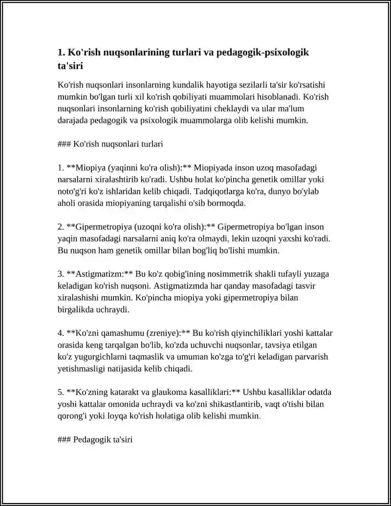 KO'RISHDA NUQSONI BO'LGAN BOLALARNING PEDAGOGIK-PSIXOLOGIK TAVSIFI 4