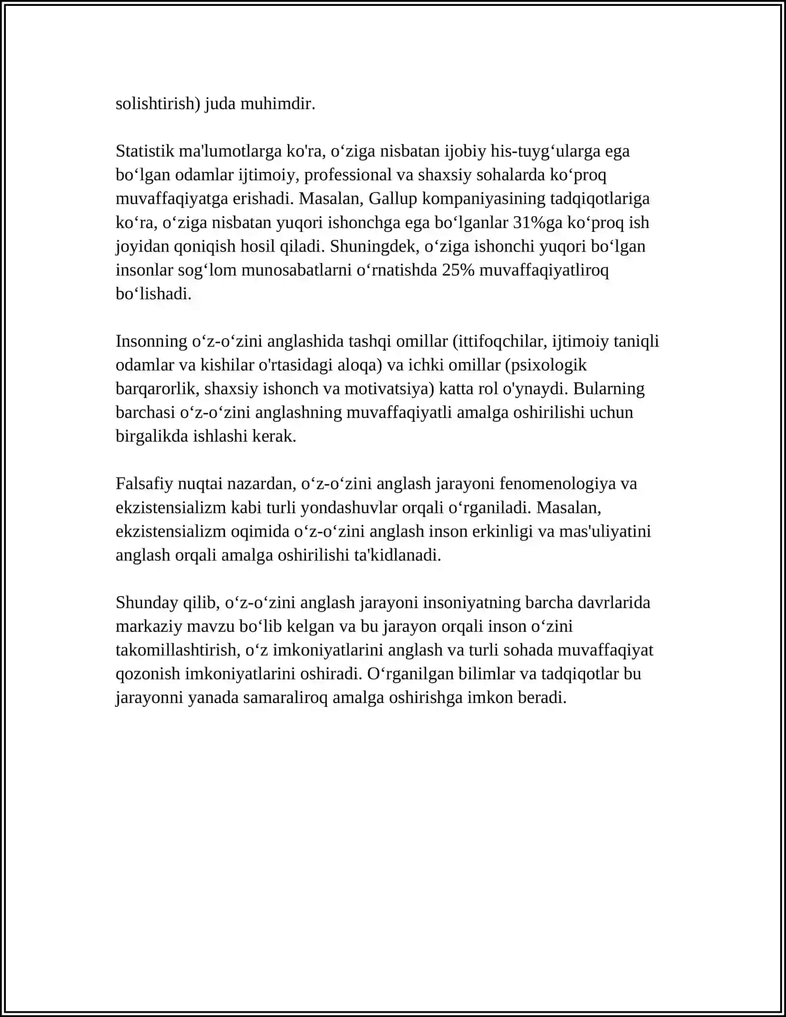 INSON TUSHUNCHASI REFERAT 4