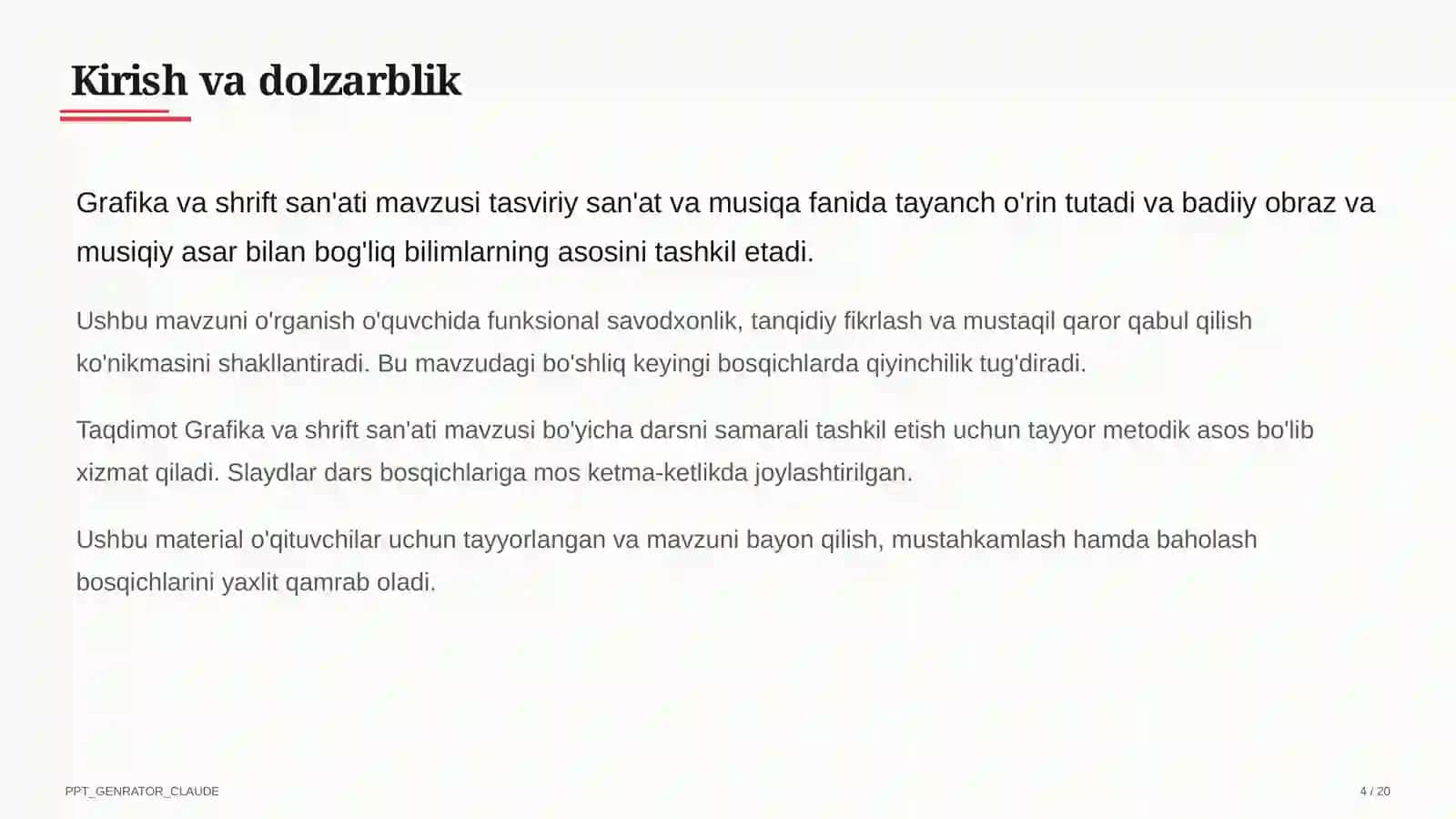 Tasviriy san'at va musiqa (1–7) — o'qituvchilar uchun 4
