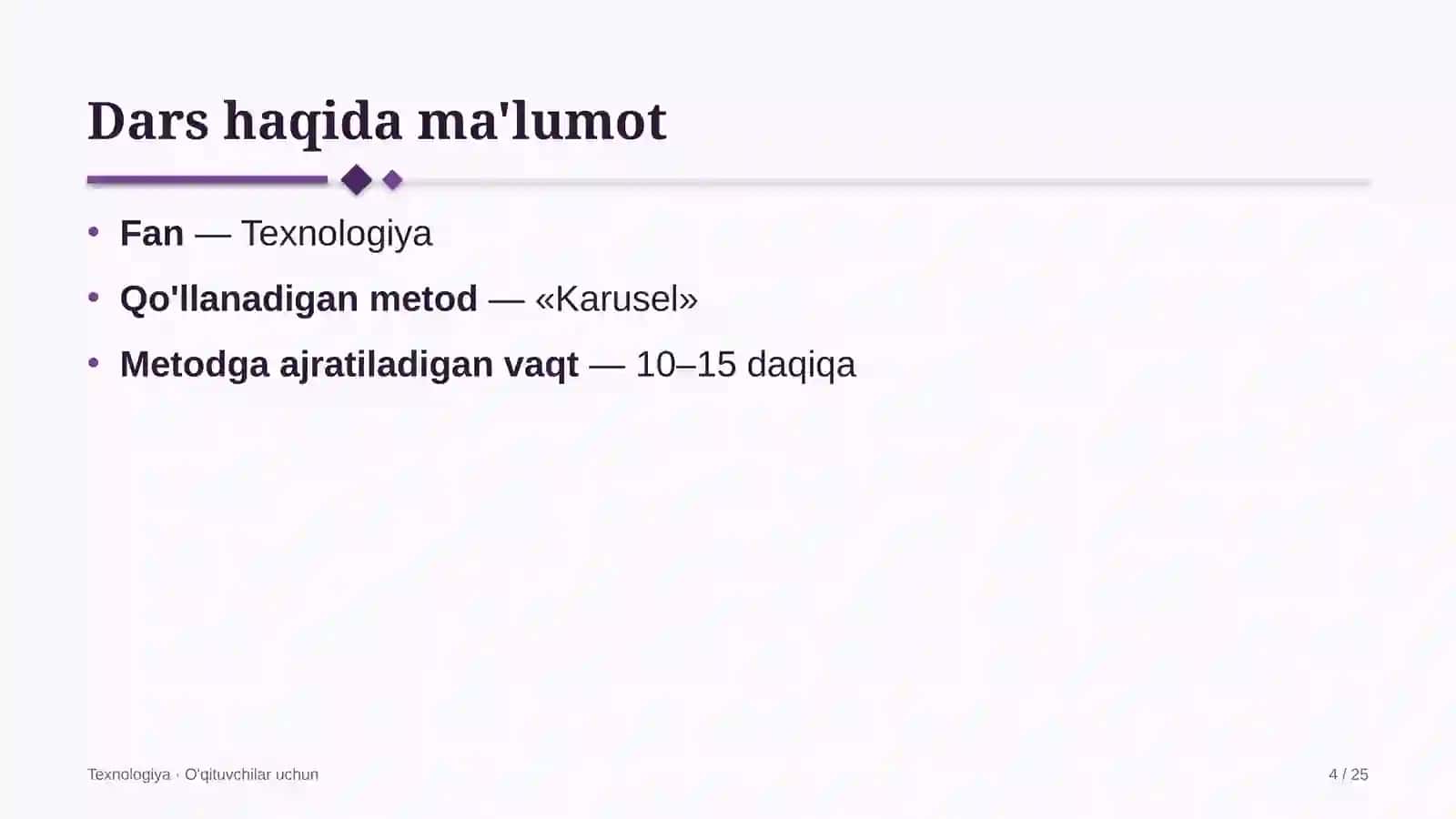 texnologiya darslarida karusel metodidan foydalanish 5994 4