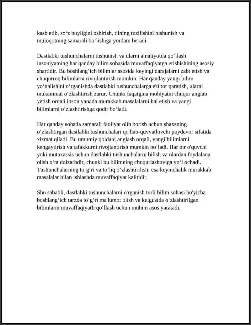 Dastlabki Tushuncha 4