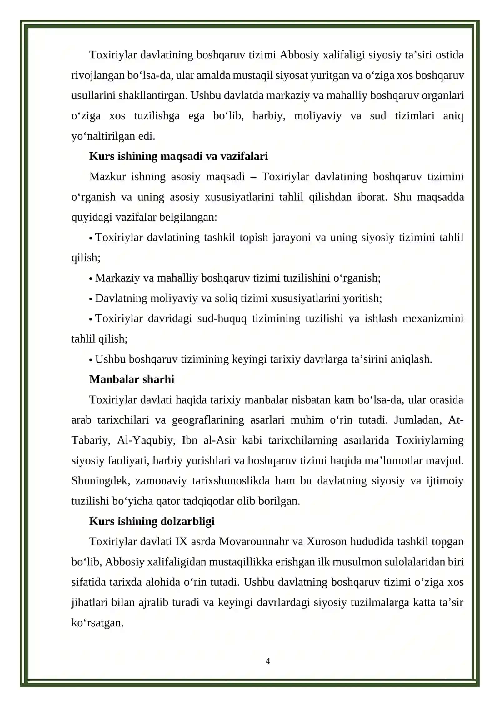 TOXIRIYLAR DAVLATIDA BOSHQARUV TIZIMI 4