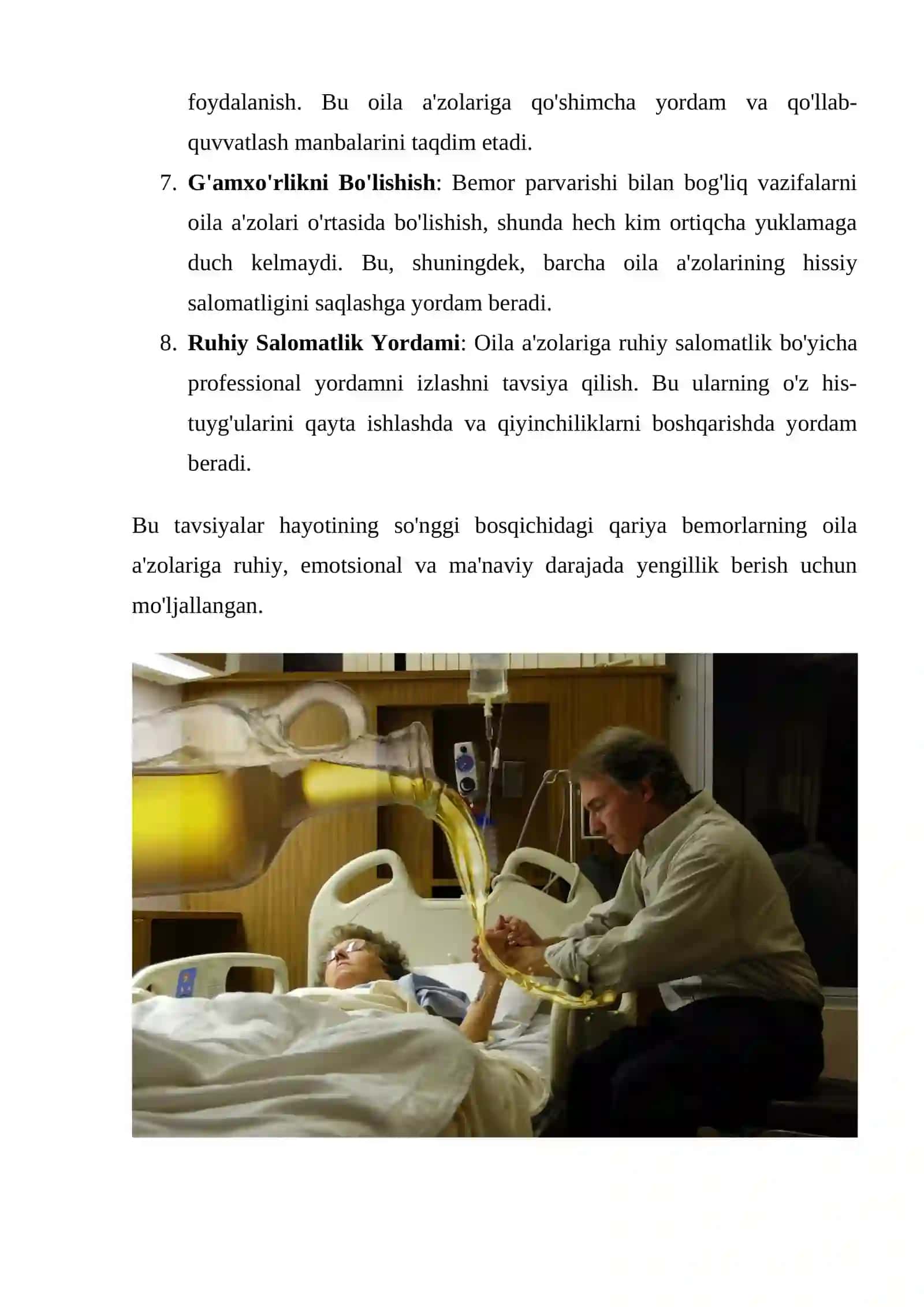 Hayotdan ko'z yumayotgan qariyalar va ularning oila azolarini hamshiralik parvarishining xususiyatlari 4