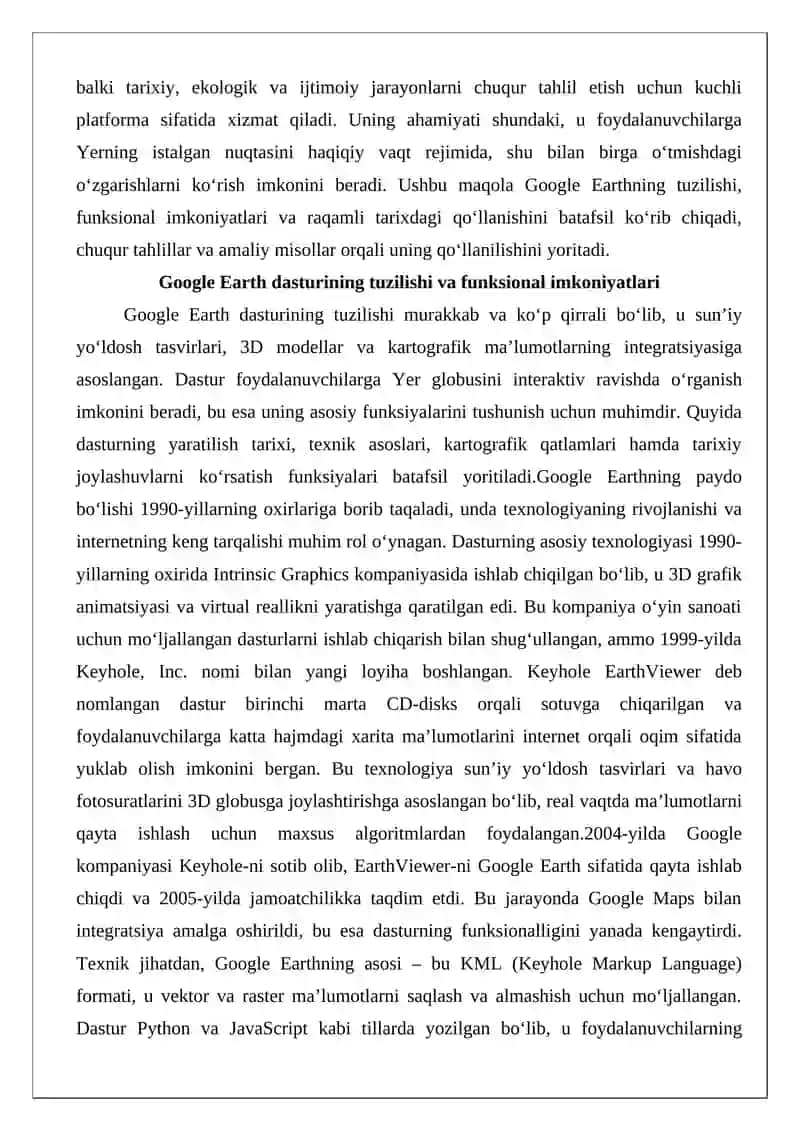 Google Earth dasturi va uning ahamiyati 4