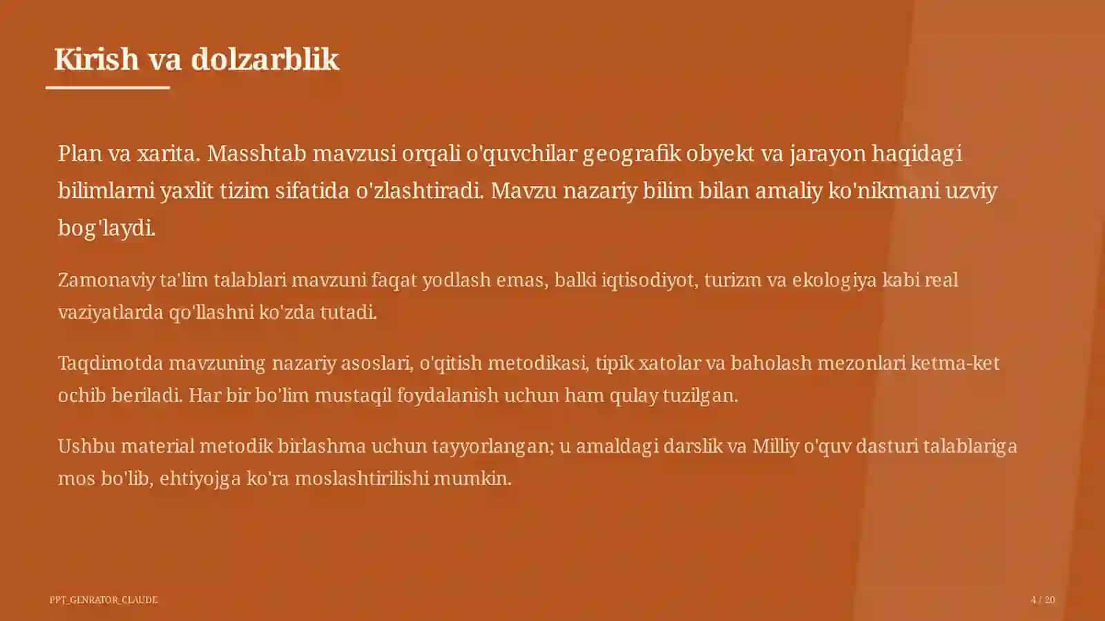 Plan va xarita. Masshtab (5-sinf) 4