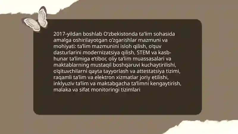 O’zbekistonda ijtimoiy sohada amalga oshirilayotgan o'zgarishlar mazmun va mohiyati 4