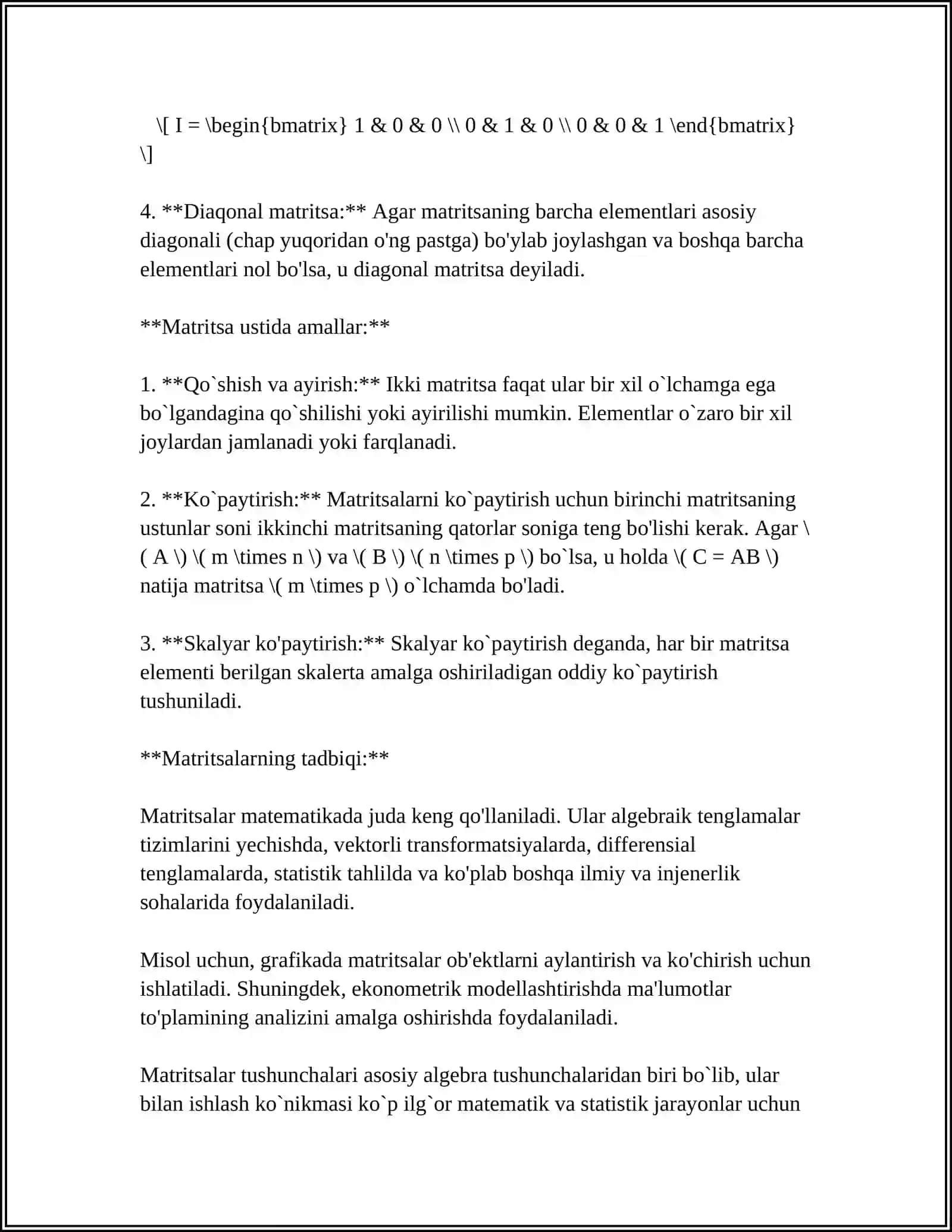 MATRITSALAR HAQIDA 4