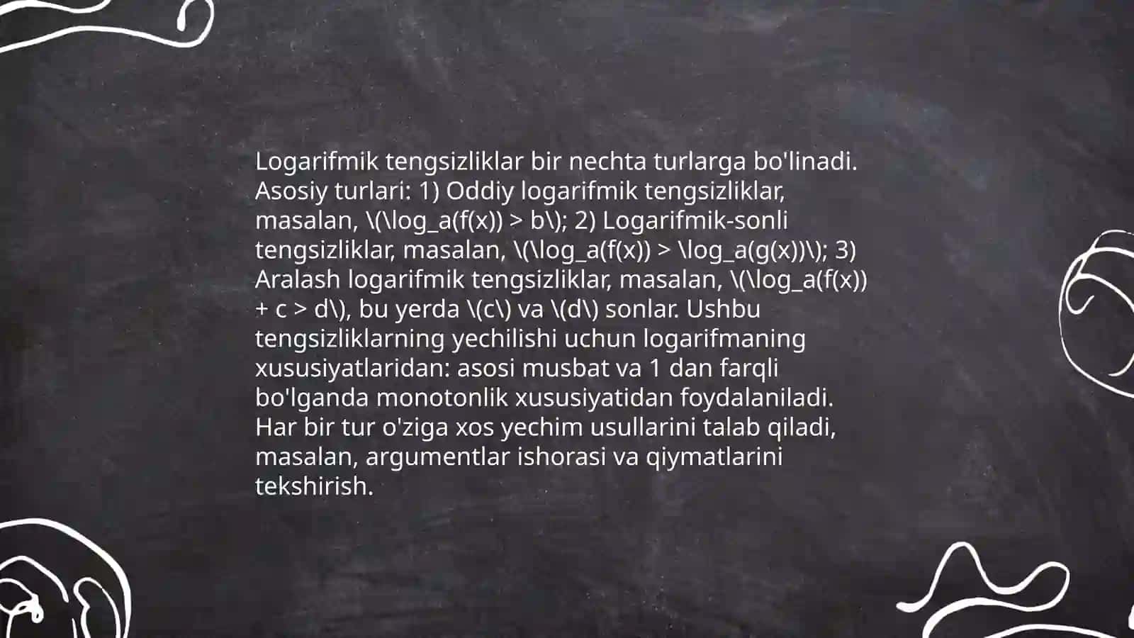 Logarifim tengsizliklar 4