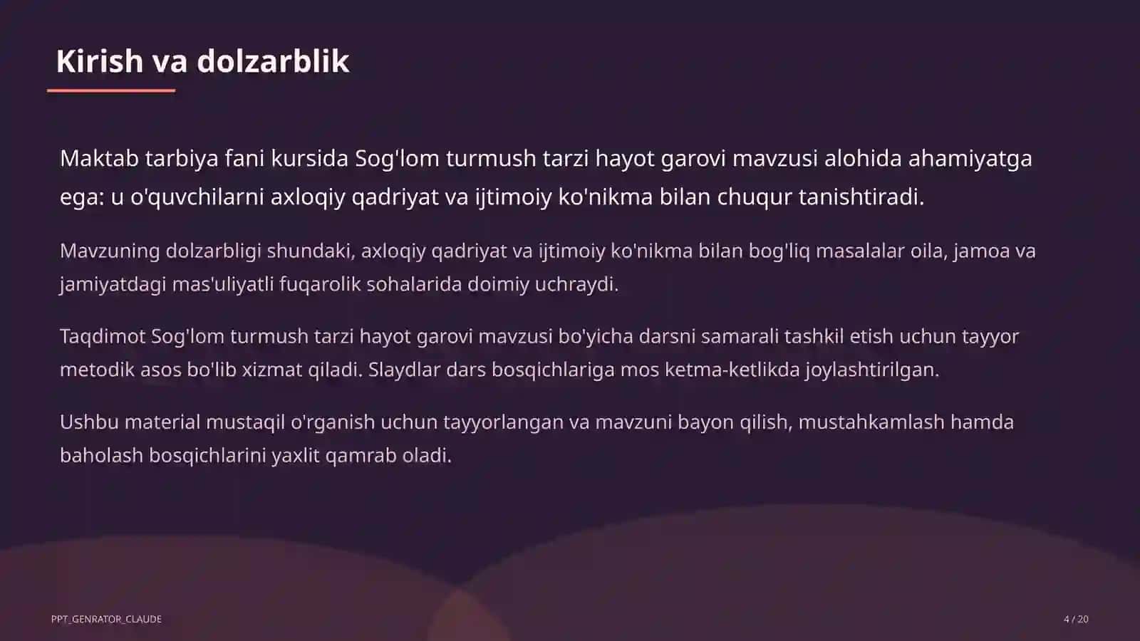 Sog'lom turmush tarzi hayot garovi (7-sinf) 4