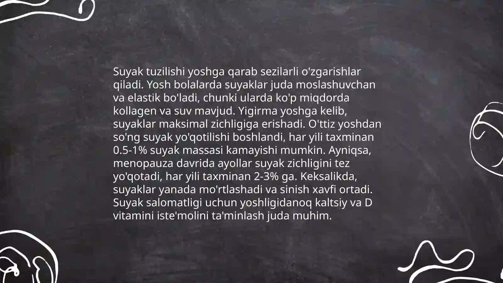 Organizmdagi suyaklarning yosh xususiyatlari va xillari 4
