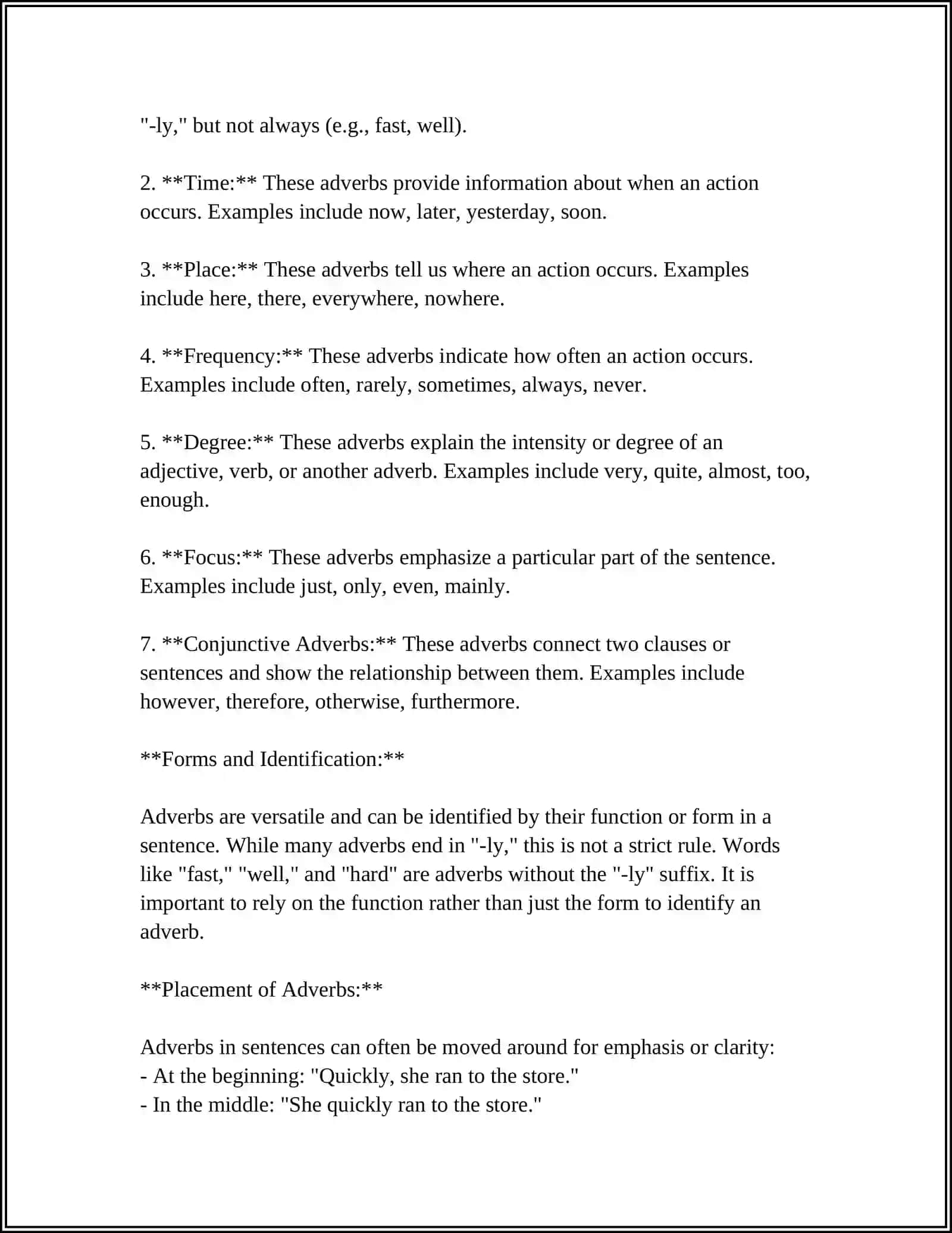 MUSTAQIL ISH - ADVERBS 4