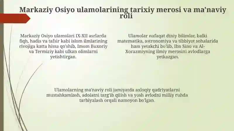 Markaziy Osiyo Ulamolarining Ma'naviy Merosi va Yoshlar Tarbiyasidagi Roli 4