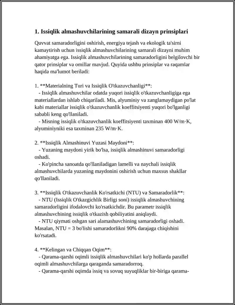 ISSIQLIK ALMASHINISH QURILMALARIDA ENERGIYA SAMARADORLIGINI OSHIRISH YOʻLLARI 4