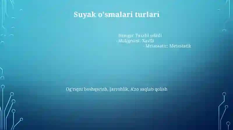 Suyak o'smalarinig imunagista himik mezonlari 4