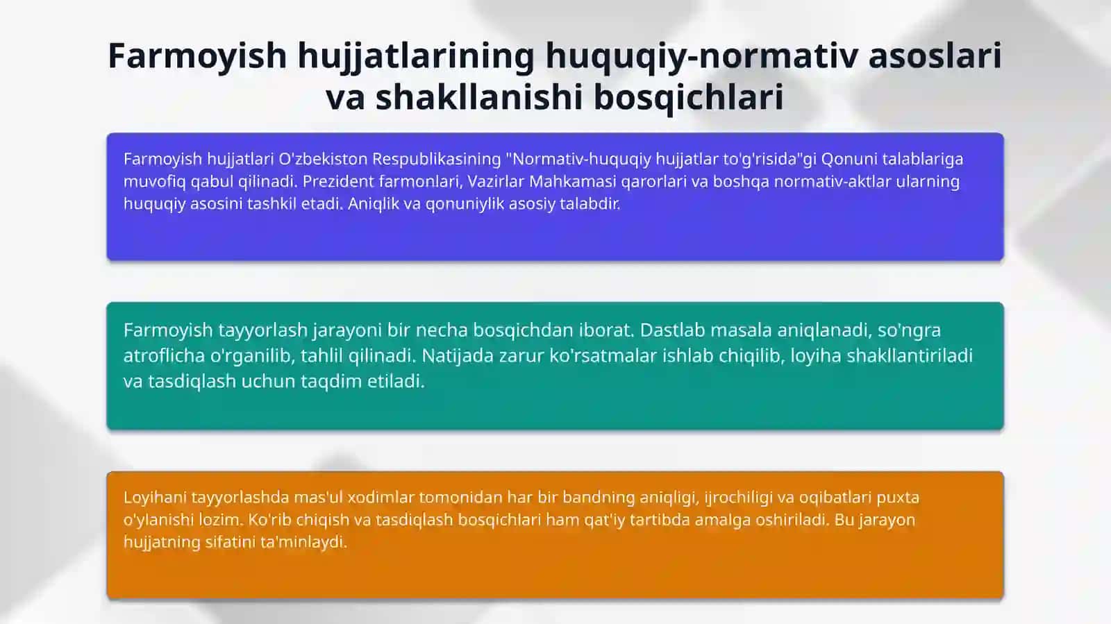 Farmoyish hujjatlarining rasmiy-idoraviy uslubi 4