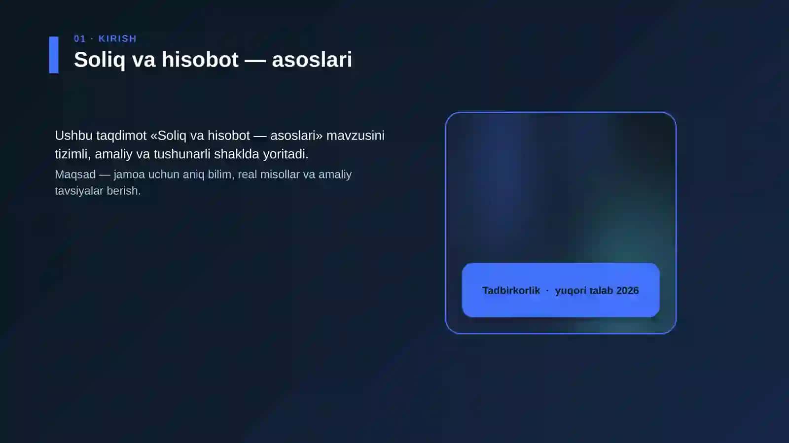 Soliq va hisobot — asoslari 4