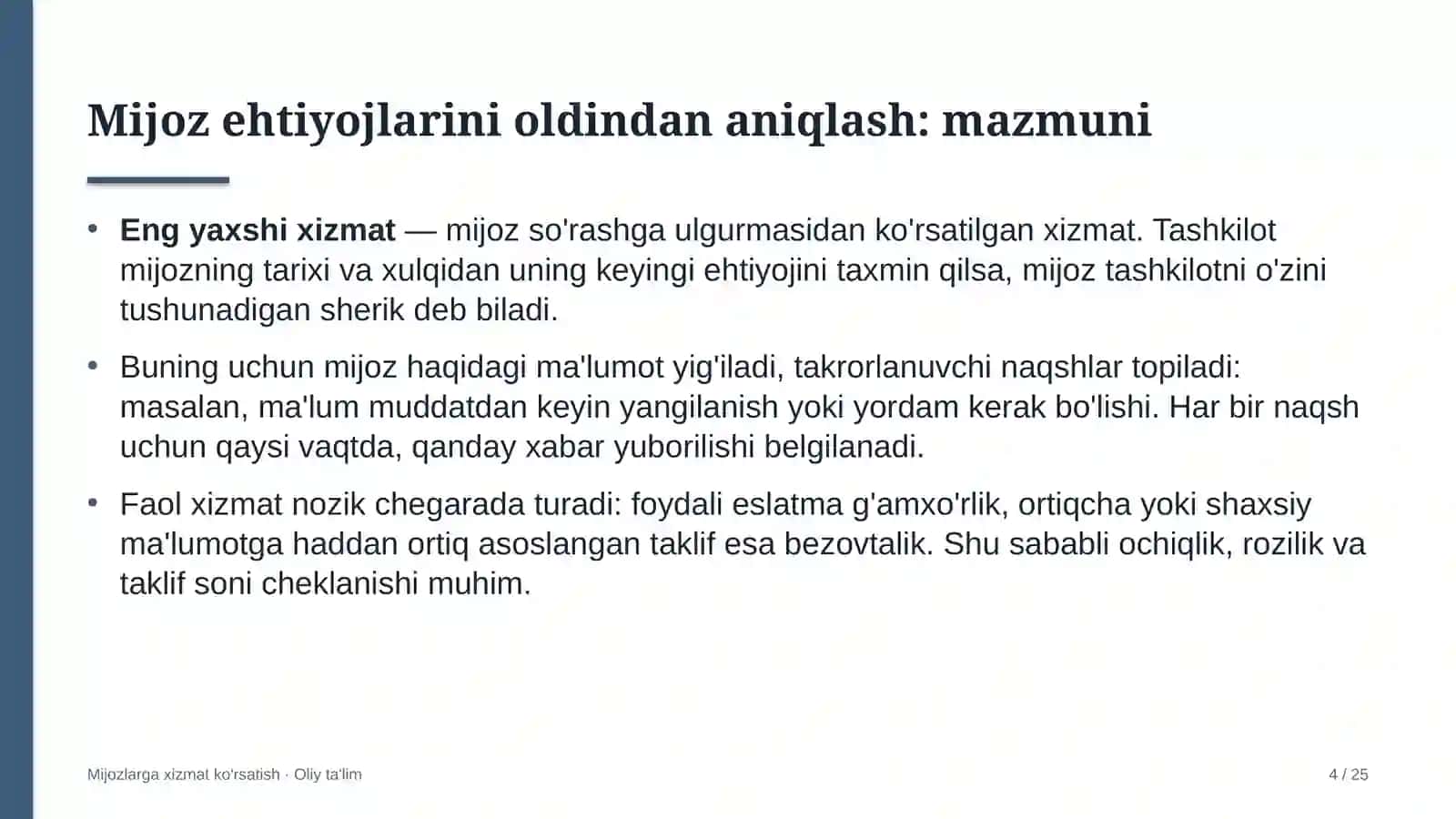 Elektr montaj ishlarida mijoz ehtiyojlarini oldindan aniqlash 4