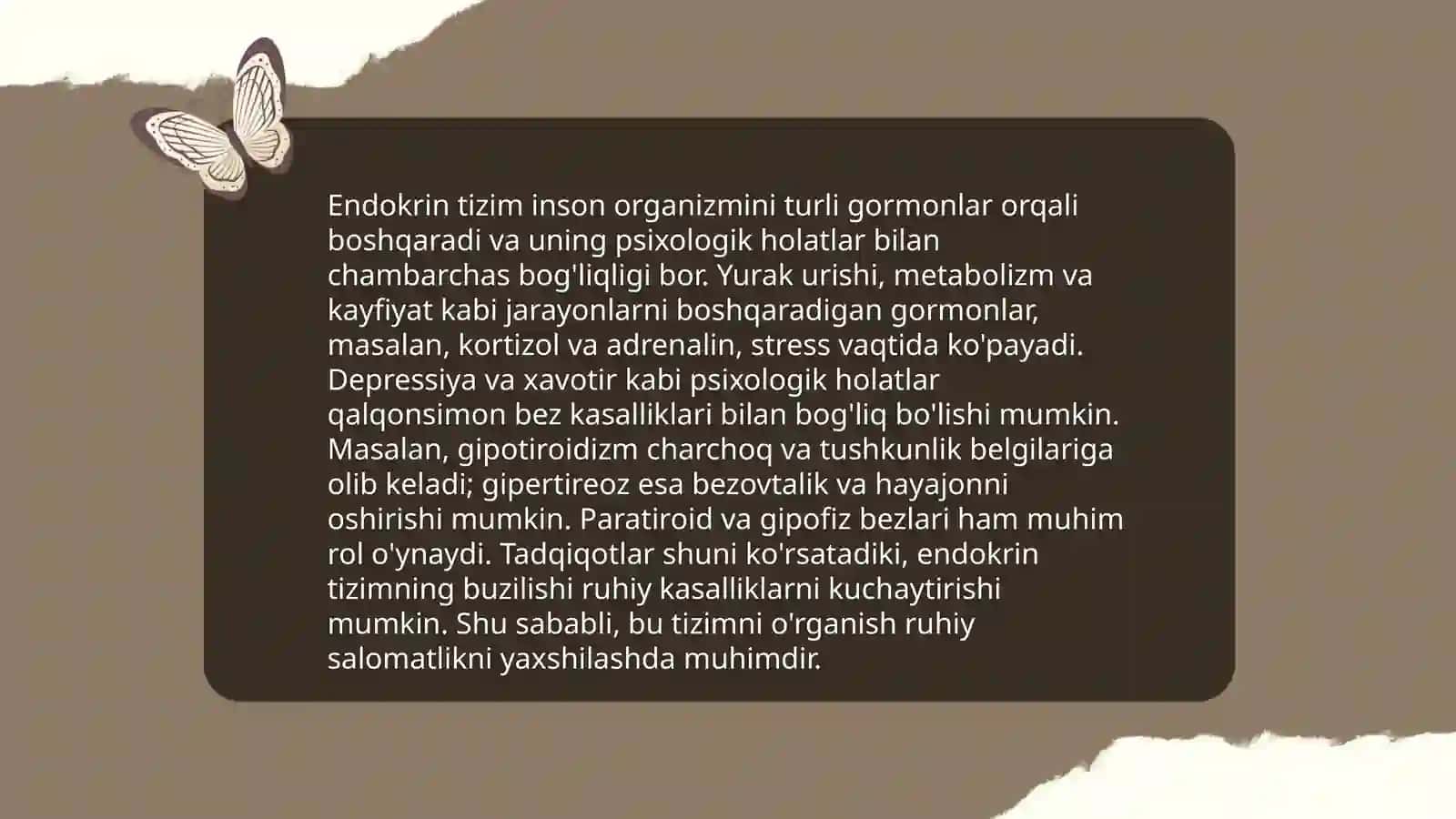 Gormon va psixika psixikaga gumoral tasir 4