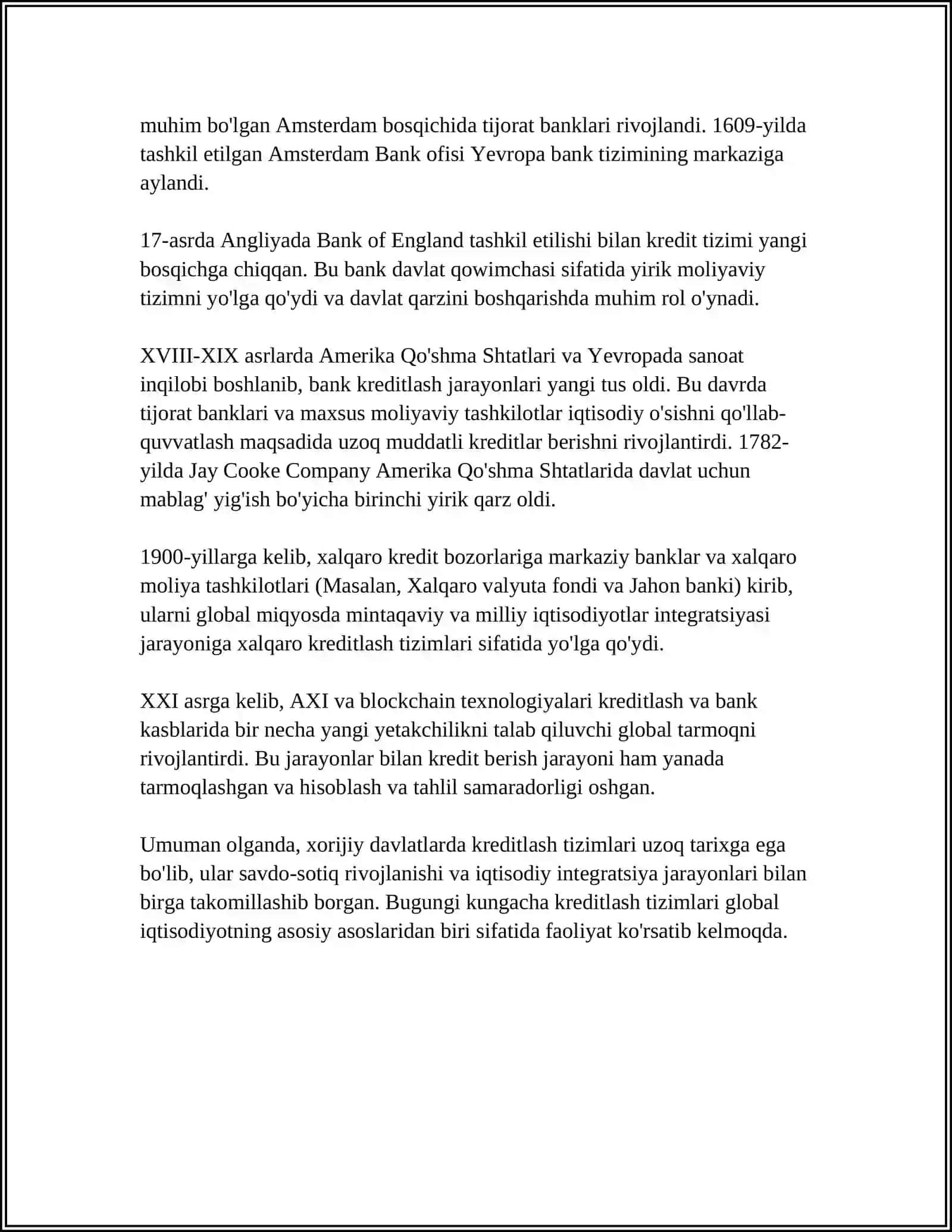 XORIJIY DAVLATLARDA KREDITLASH AMALIYOTI 4