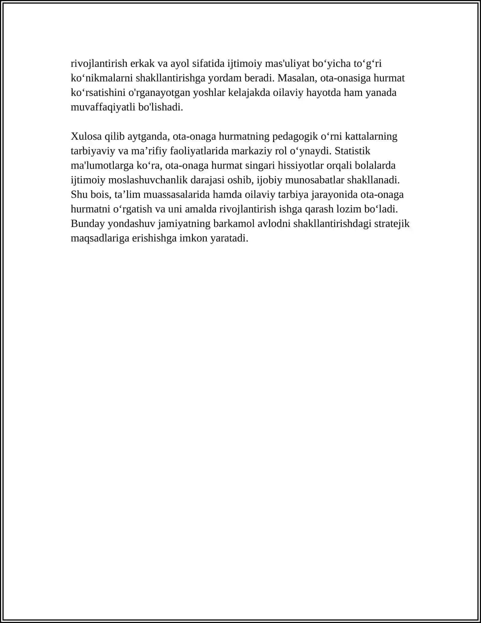 IMOM BUXORIY HADISLARIDA OTA-ONA HAQIDAGI HADISLARNING PEDAGOGIK AHAMIYATI 4