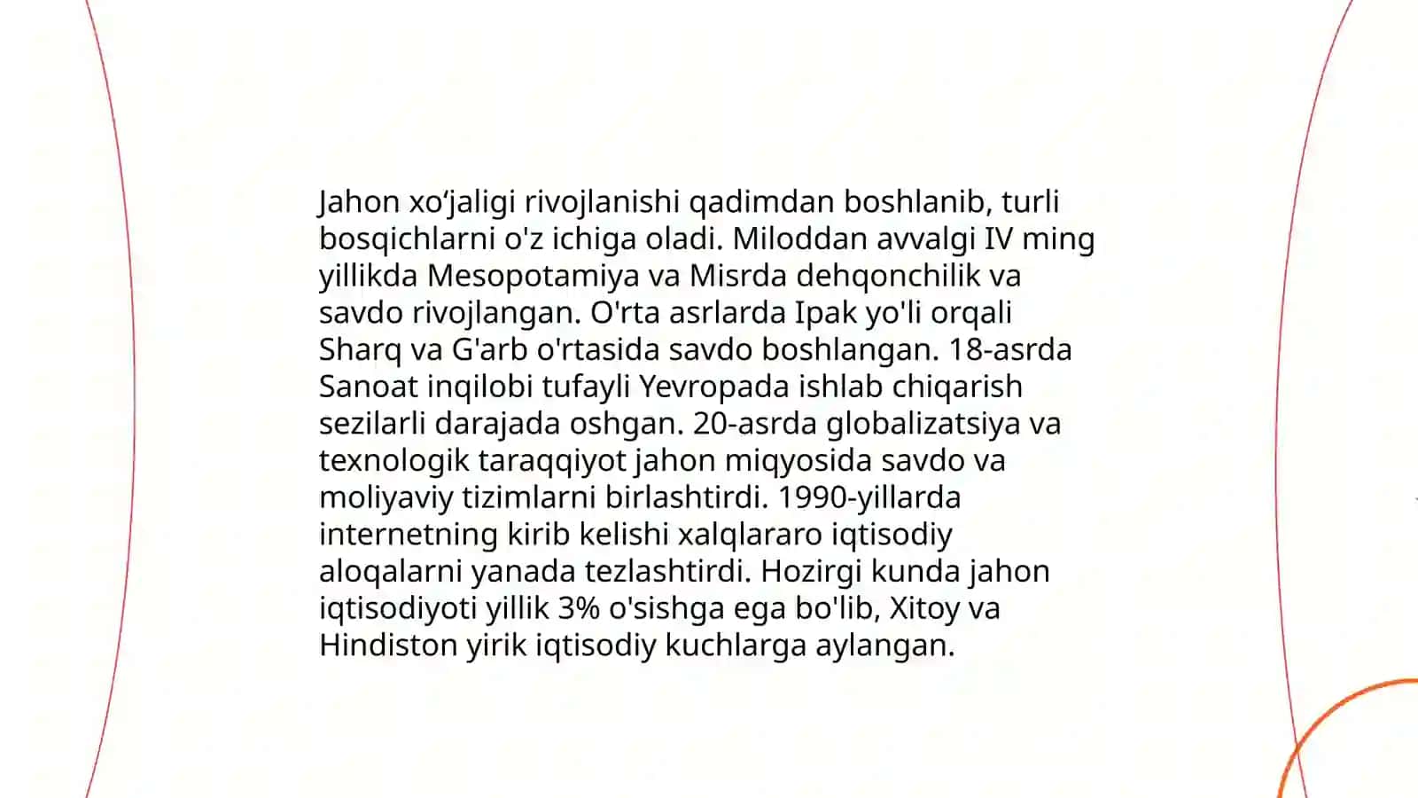 Jahon xoʻjaligining shakllanishi va rivojlanishi 4