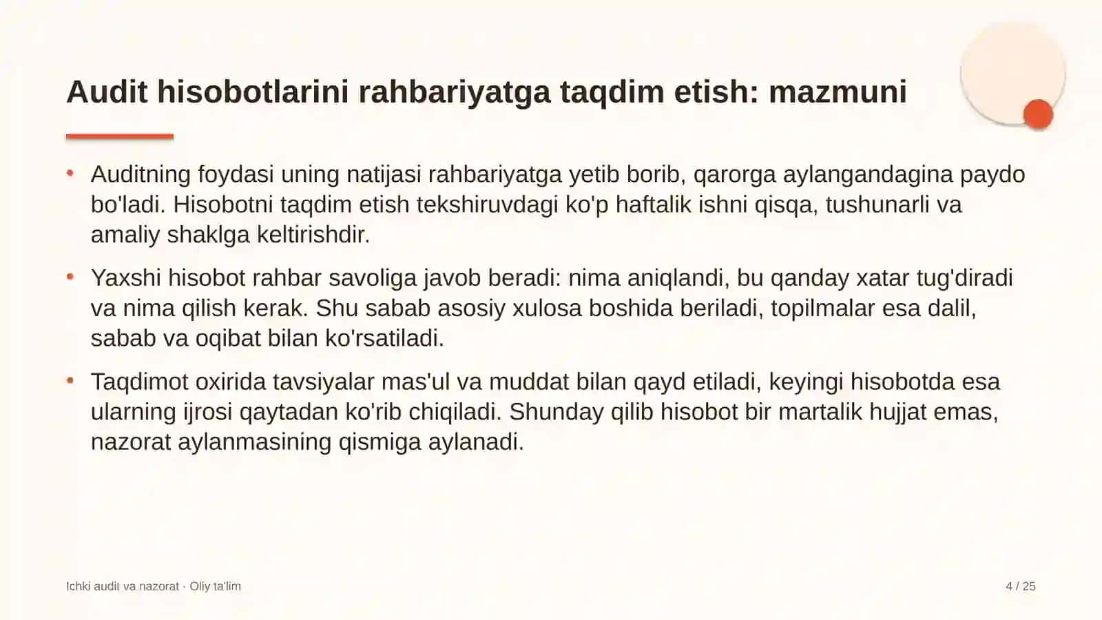 burg'ulash korxonalarida audit hisobotlarini rahbariyatga taqdim etish 4855 4