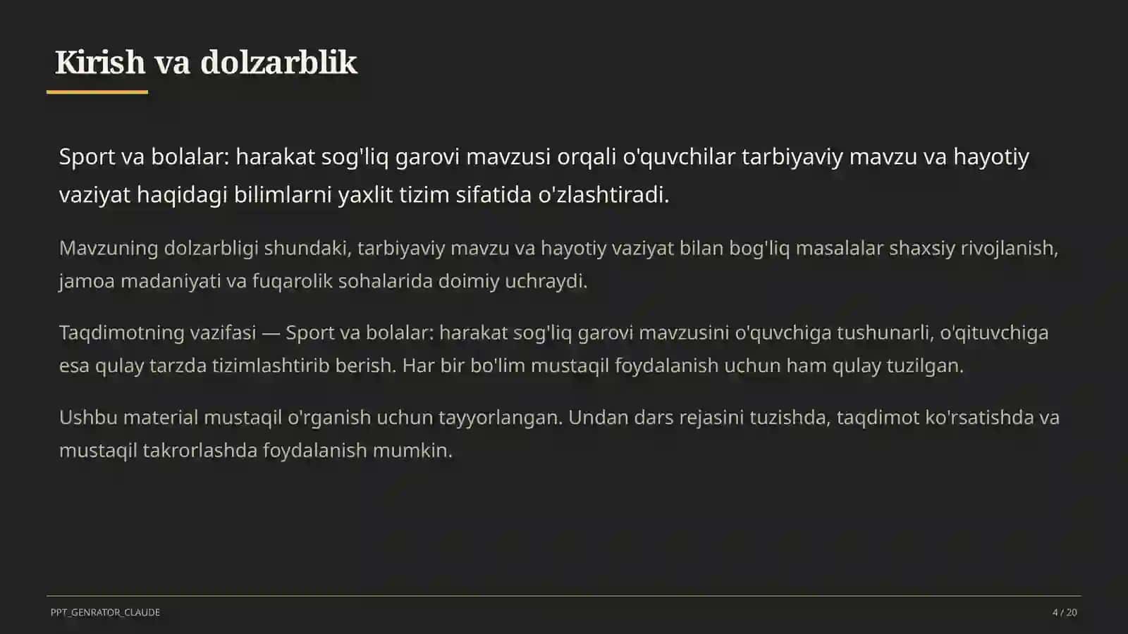 Sport va bolalar: harakat sog'liq garovi 4