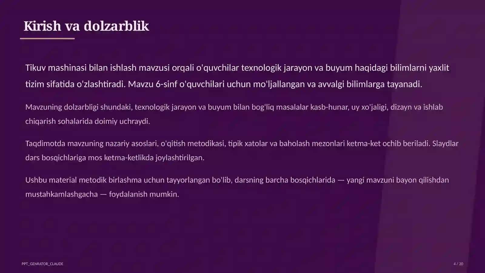 Tikuv mashinasi bilan ishlash (6-sinf) 4