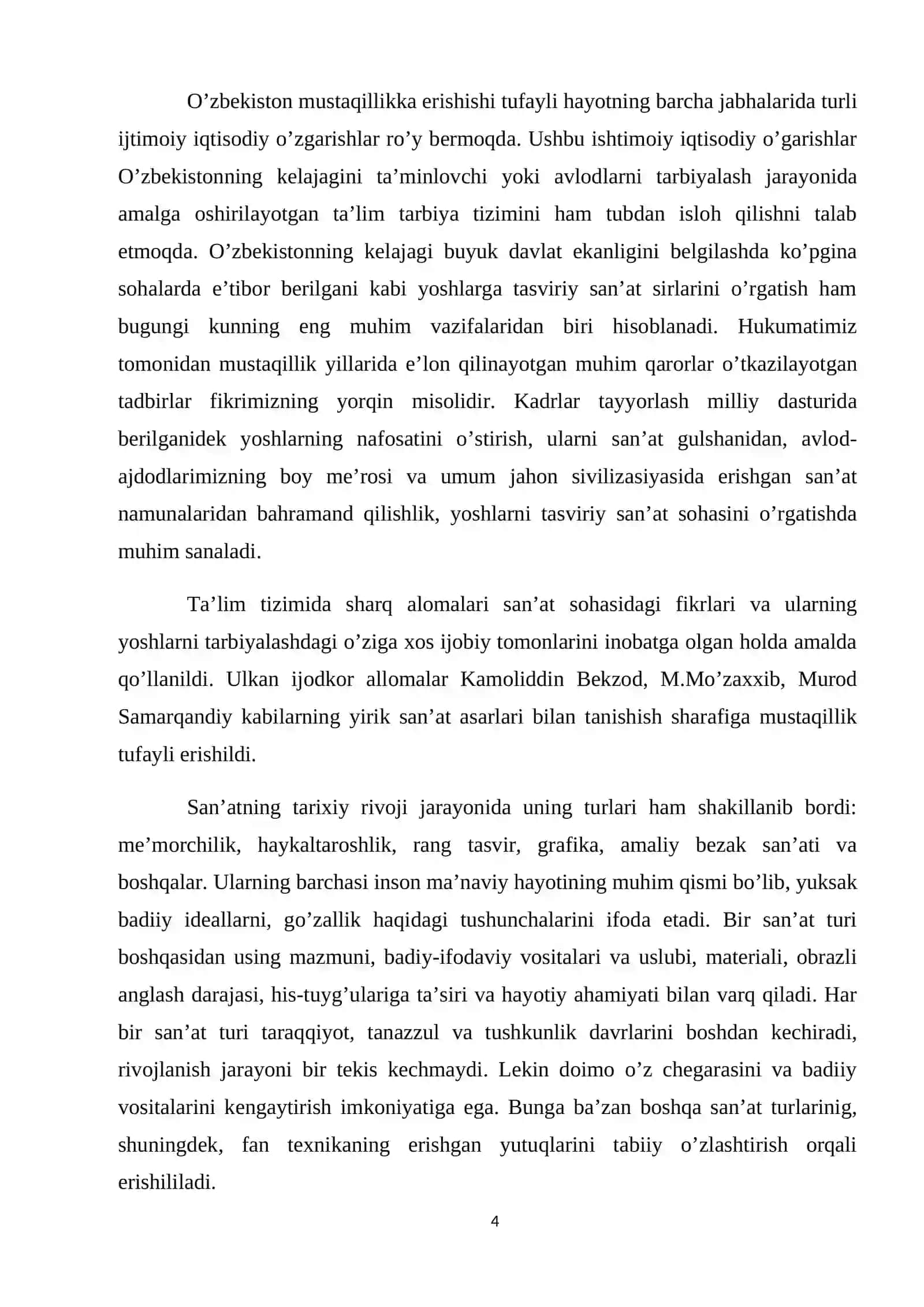 Savdo toqlarini tarixiy voqeylikda aks ettirish (moybo’yoq). Bitiruv malakaviy ish 4