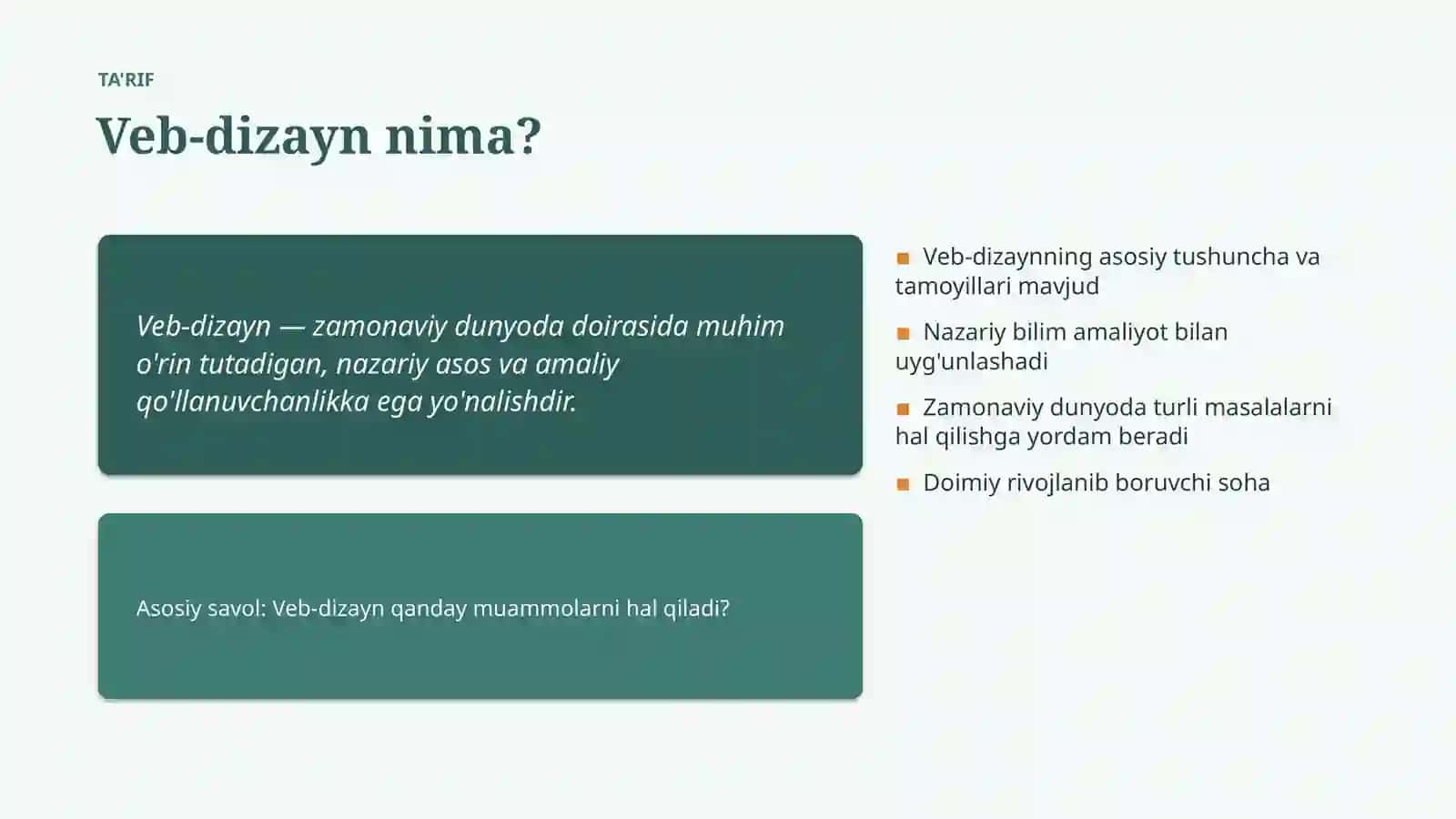 ZAMONAVIY DUNYODA 4