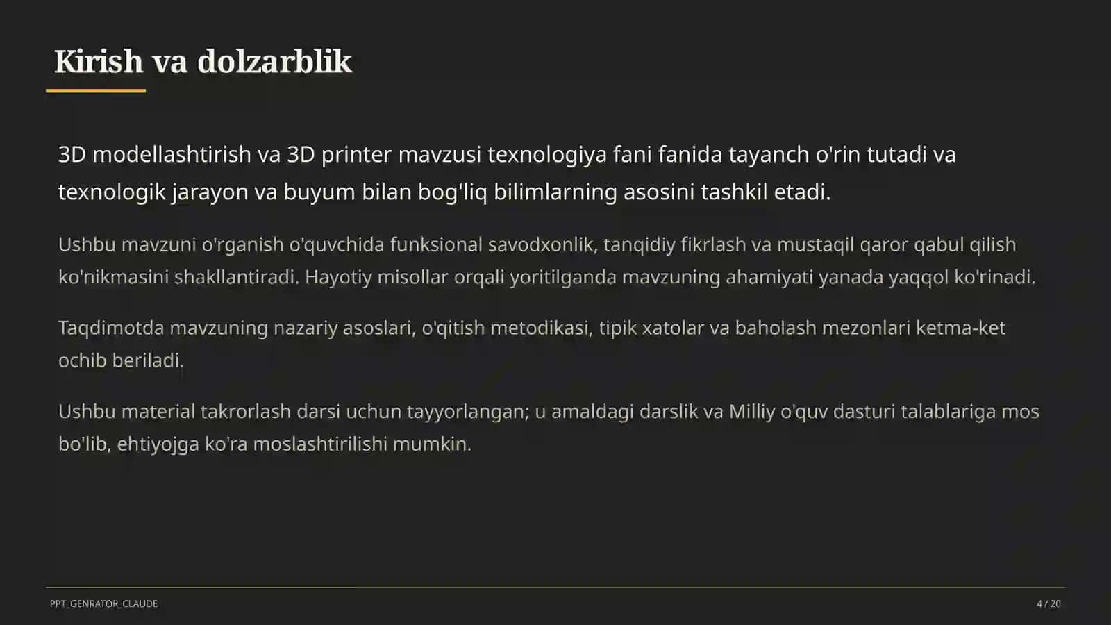 3D modellashtirish va 3D printer (10-sinf) 4
