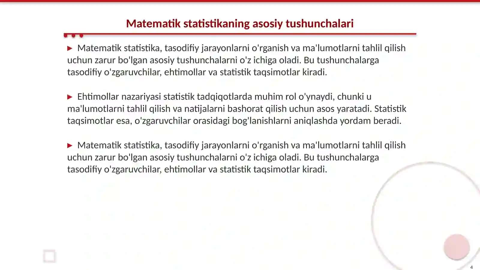 Psixologik ma'lumotlarni qayta ishlash metodlari va texnologiyalari 4