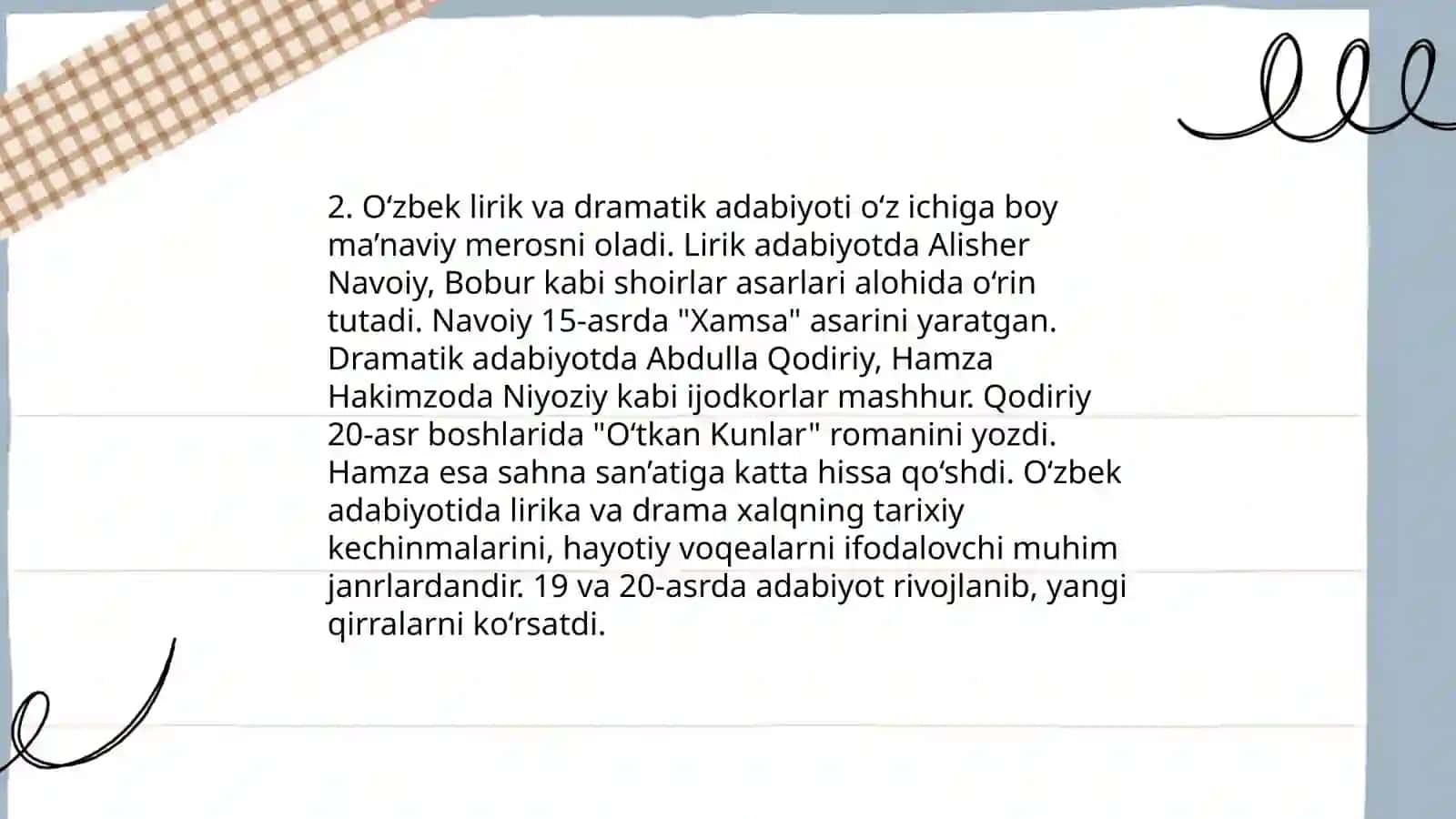 Lirik va drammatik tur janrlari Qobulova Mubiynaxon 4