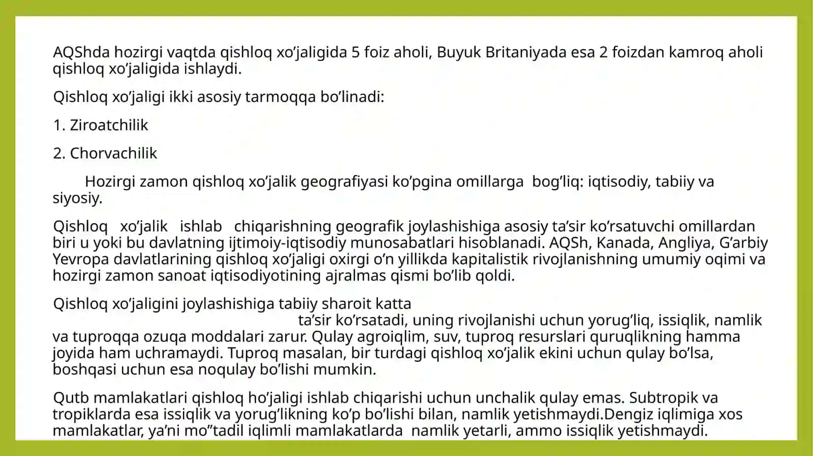 JAHON IJTIMOIY-IQTISODIY GEOGRAFIYASI FANIDAN KURSISHI TAQDIMOTI 4