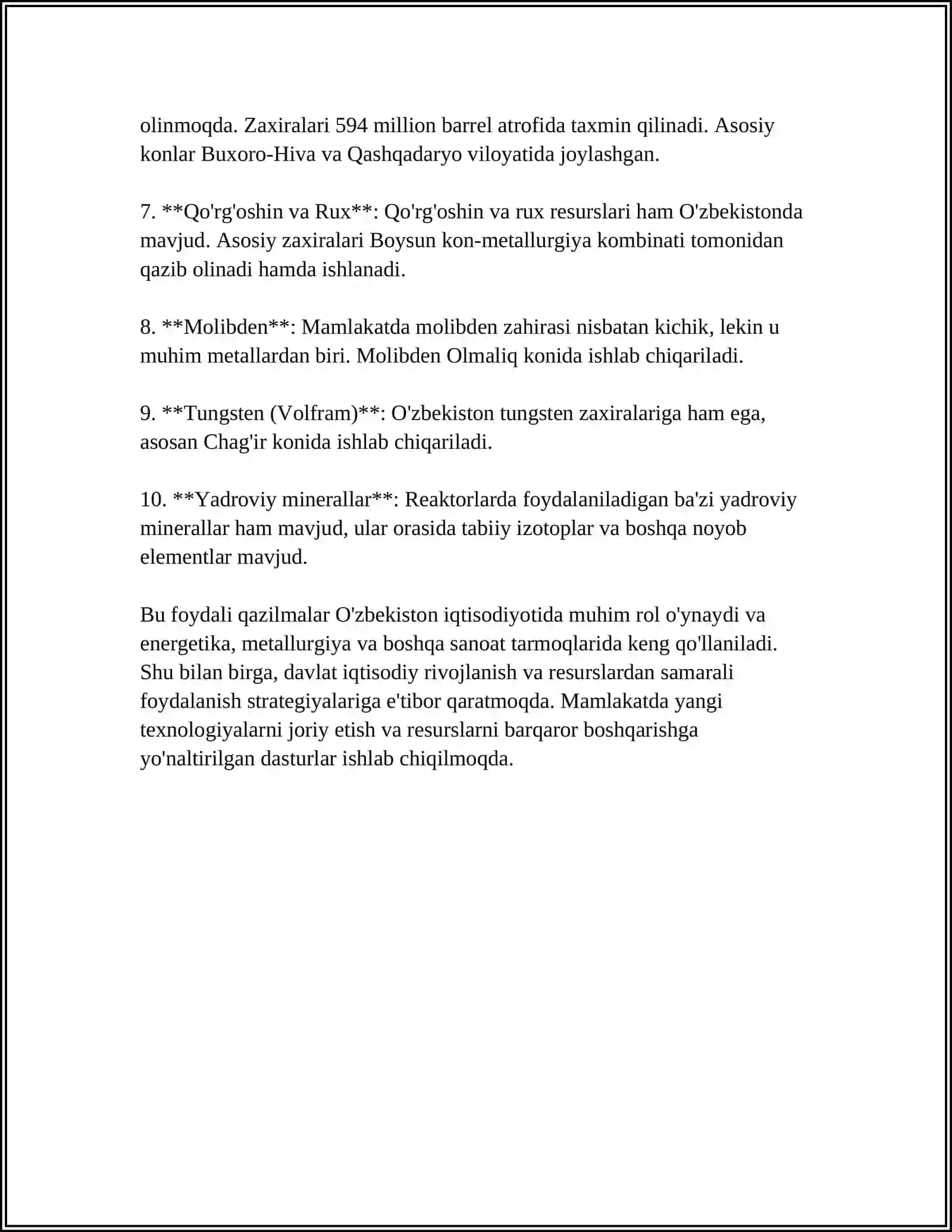 O'zbekistondagi foydali qazilmalarning umumiy tavsifi 4