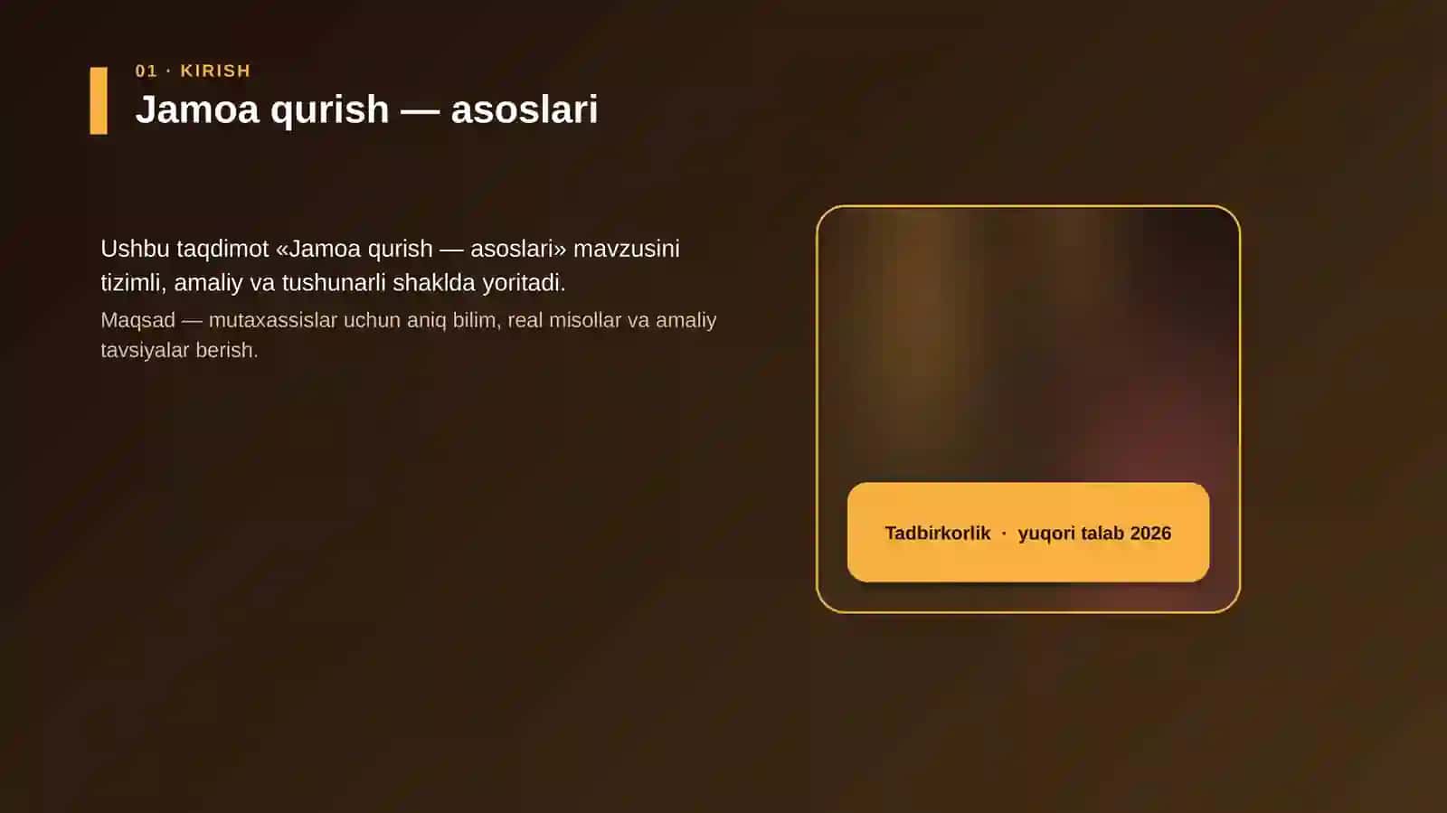 Jamoa qurish — asoslari 4