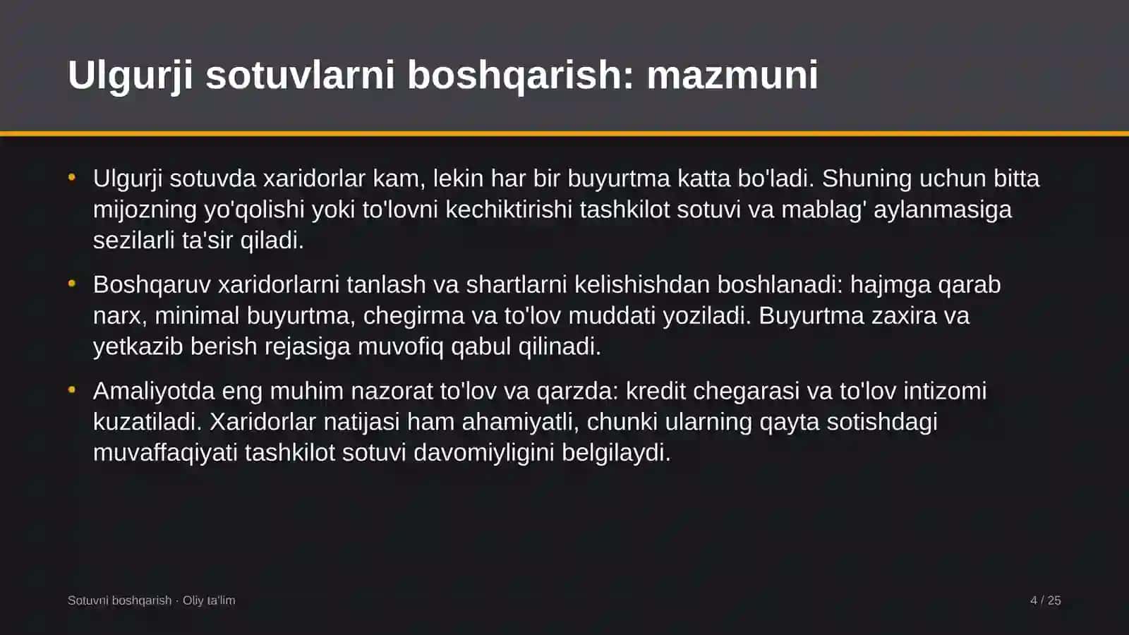 un yorma sanoatida ulgurji sotuvlarni boshqarish 2239 4